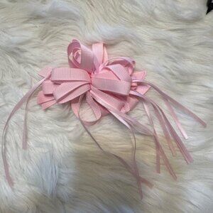 Pink 4" Loopy Bow on Spring Barrette    4B2473  Handmade NWT Boutique